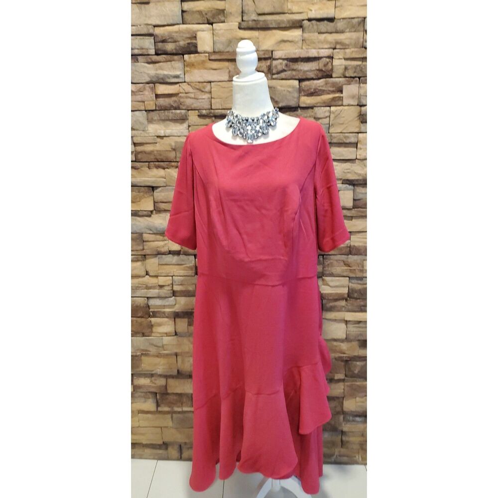 UNBRANDED DRESS PINK SHORT SLEEVE POLY/SPANDEX SIZE 2X